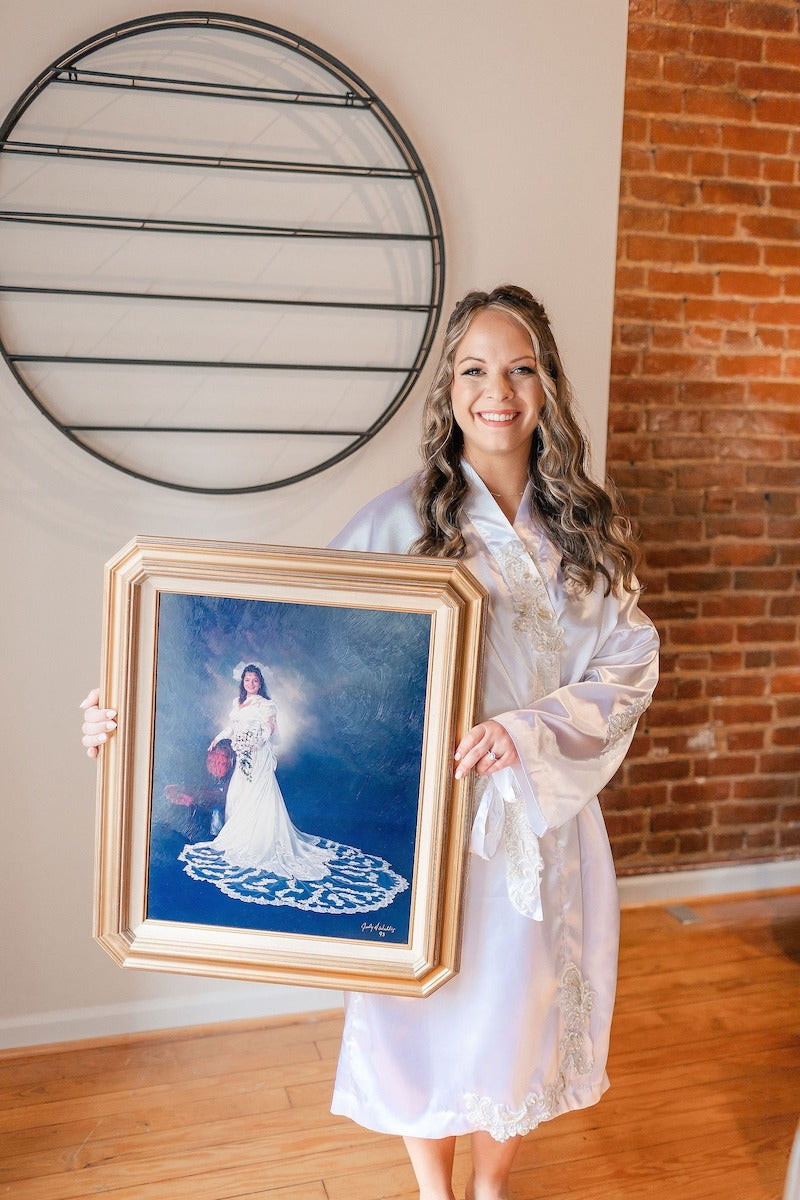 Bride Robe Made From Mom's Wedding Dress