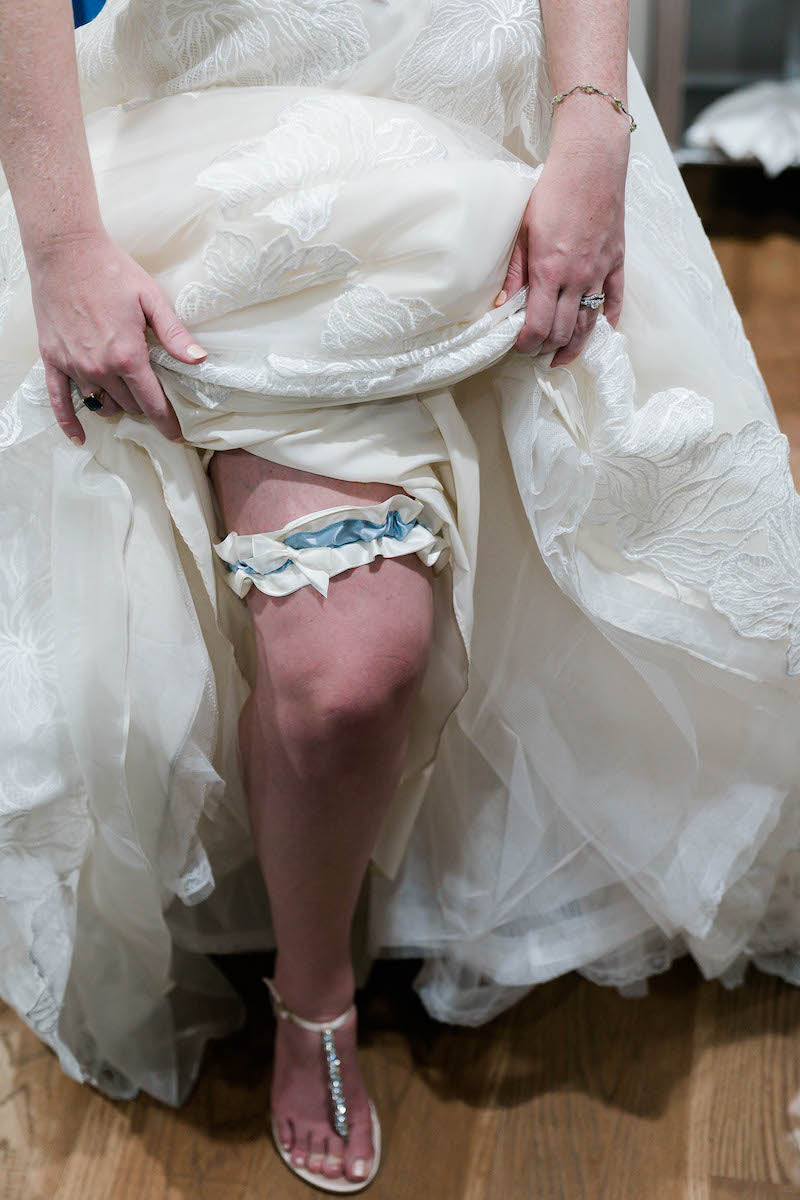 Bride Wearing Something Blue Bridal Garter