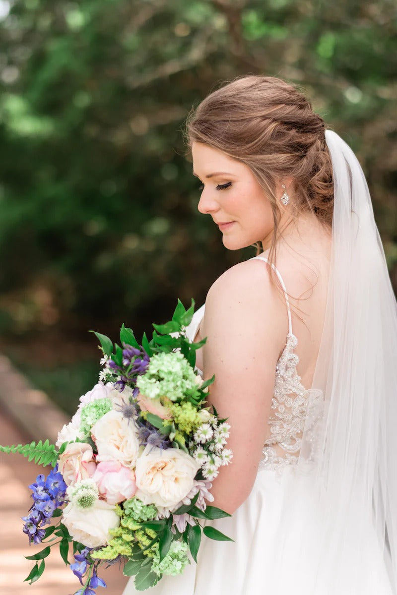 Bride Wedding Dress and Bridal Bouquet