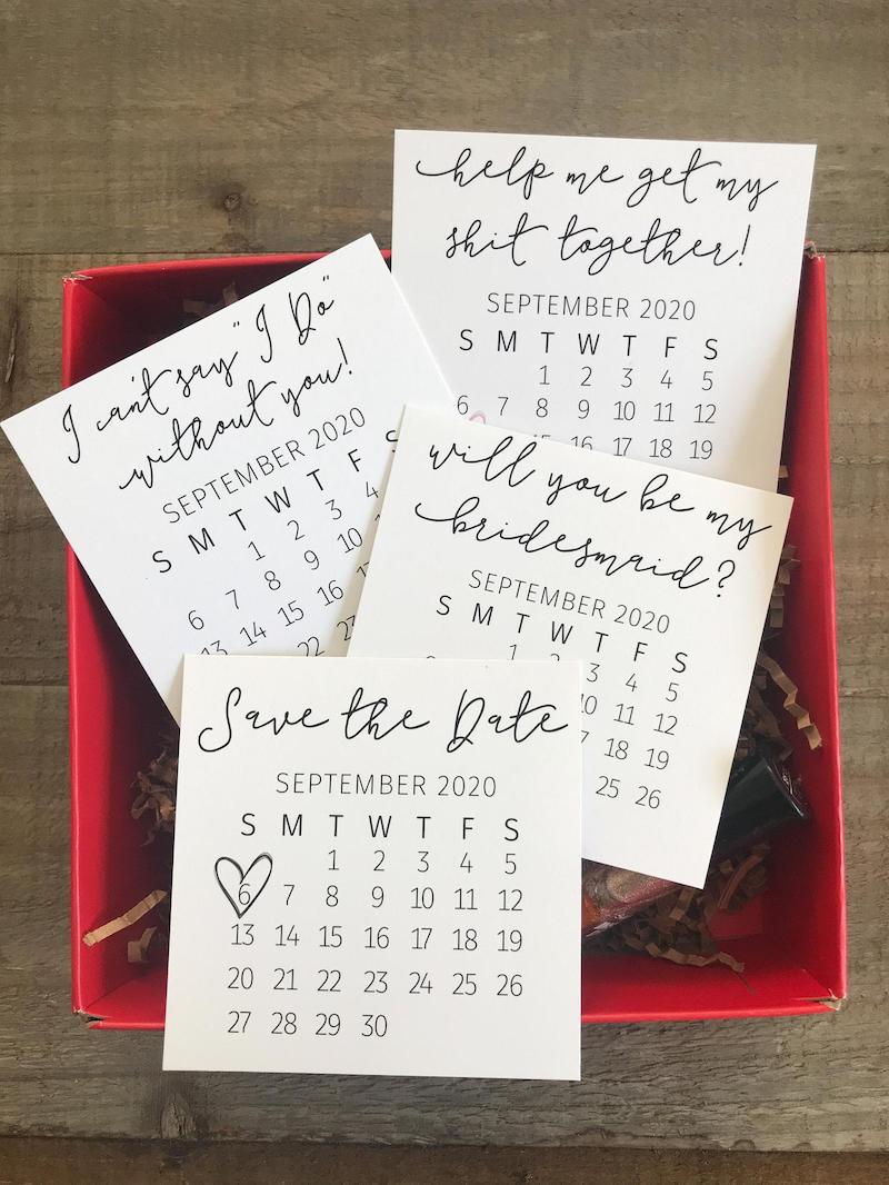 Bridesmaid Calendar Proposal Gift