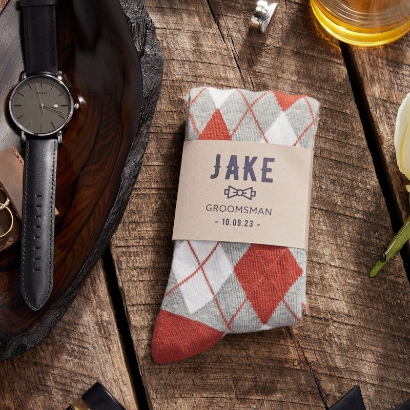 Burnt Orange Groomsmen Socks