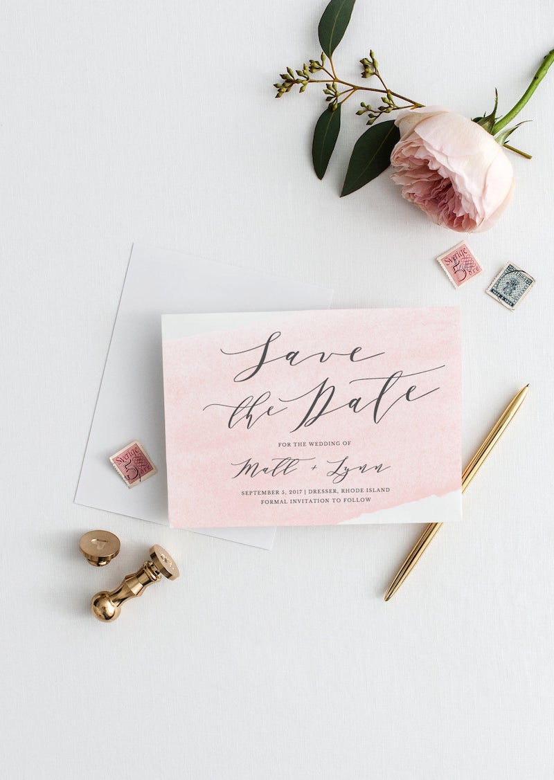 Calligraphy Save the Date Cards