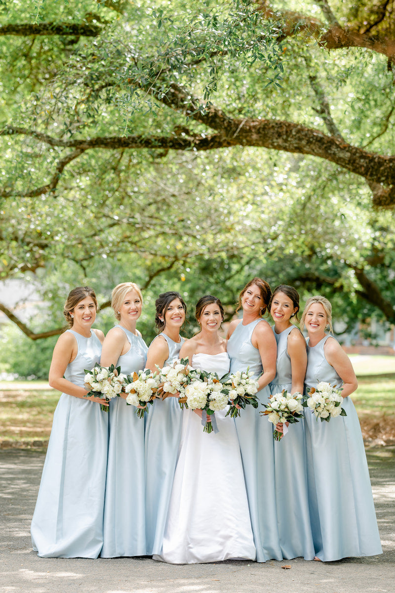 Historic Home Wedding In Georgia Classic Blue Bridesmaid Dresses