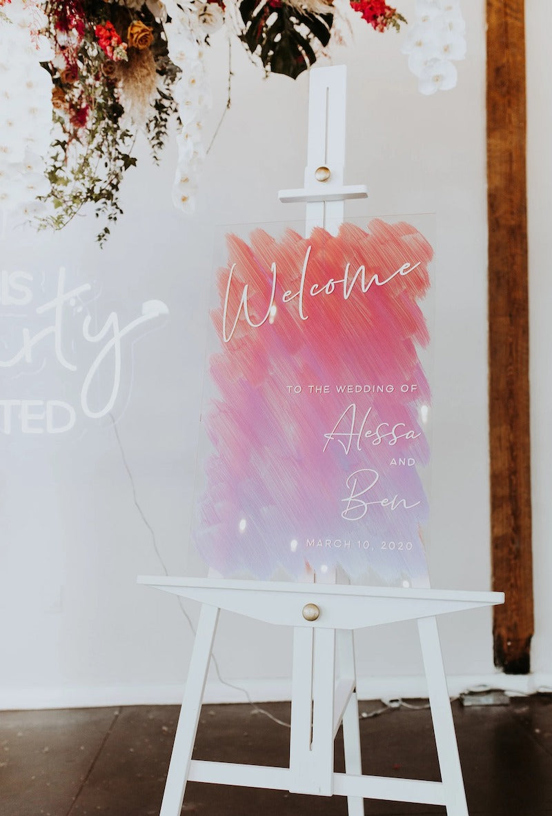 Colorful Acrylic Wedding Welcome Sign