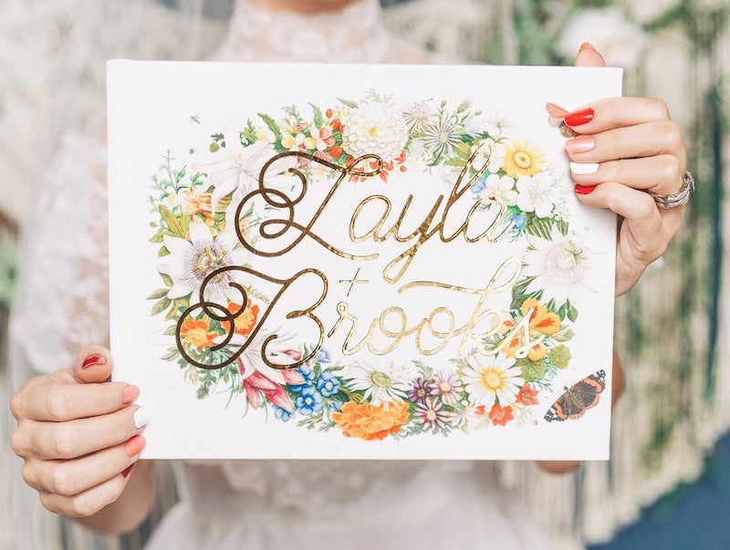 Colorful Floral Guest Book
