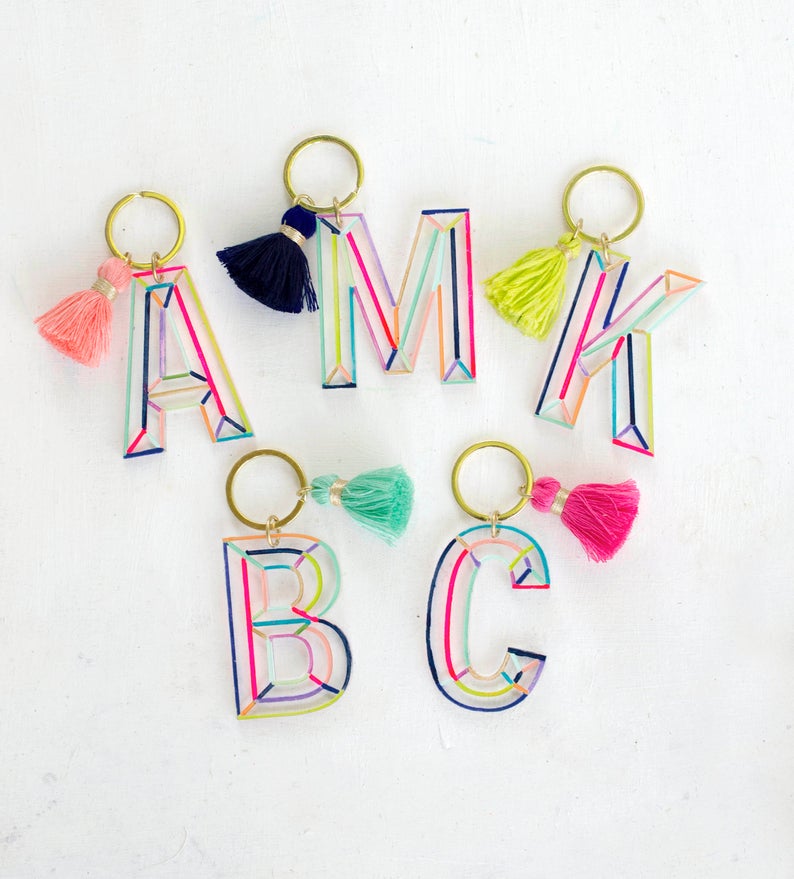 colorful keychains for bridal party