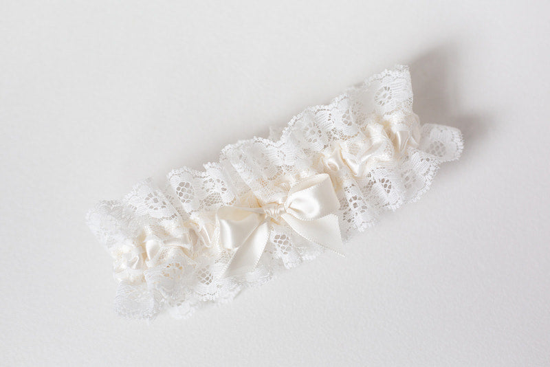 ivory lace garter lingerie for bride