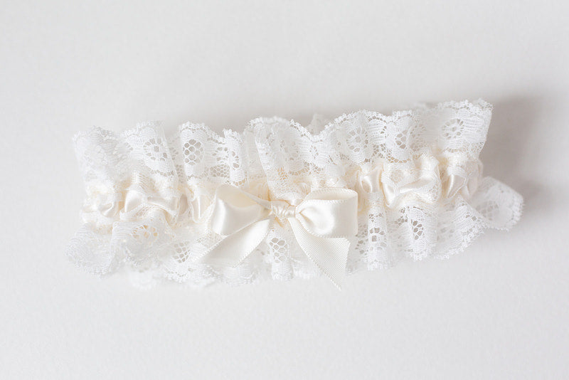 ivory lace garter lingerie for bride