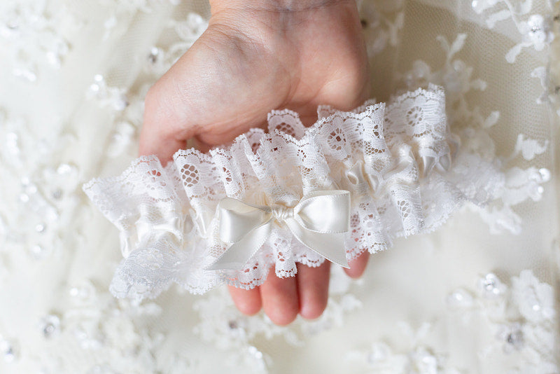 ivory lace garter lingerie for bride