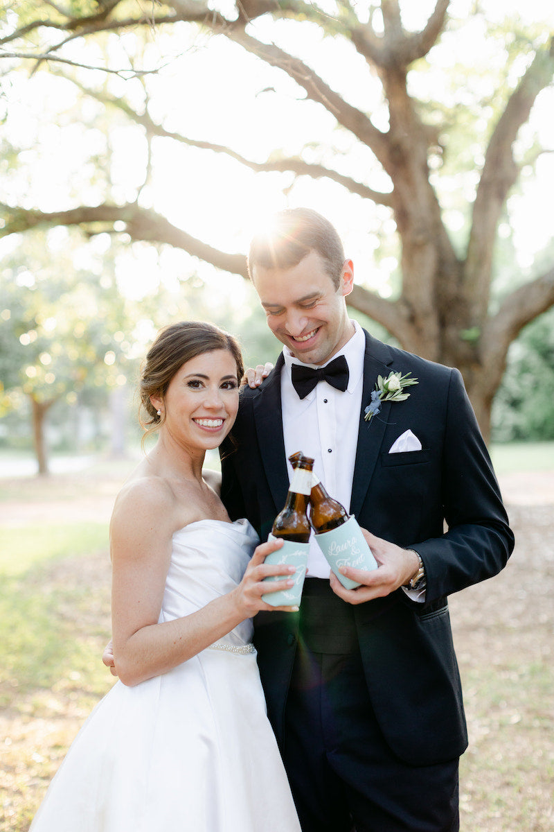 Historic Home Wedding In Georgia Custom Beer Coozies