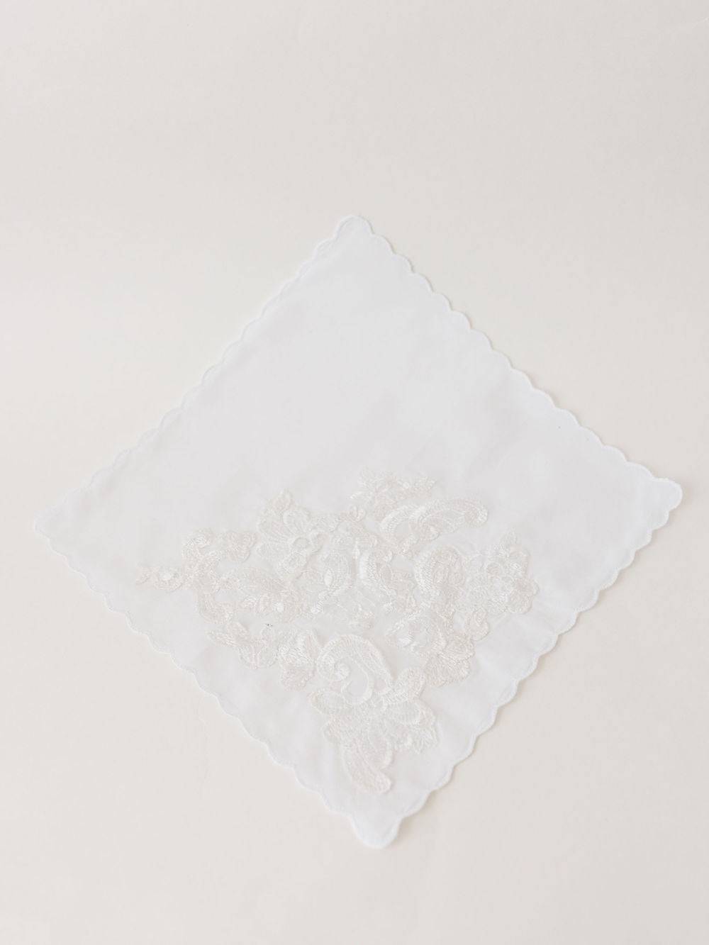 ivory handkerchief heirloom created from mom's wedding dress handcrafted by The Garter Girl