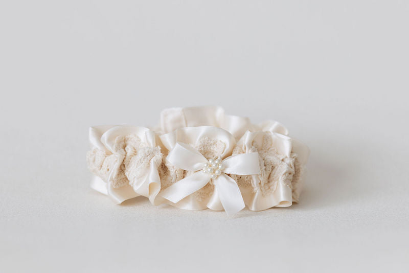 Custom Bridal Garter Made From Mom's Wedding Dress Lace by The Garter Girl