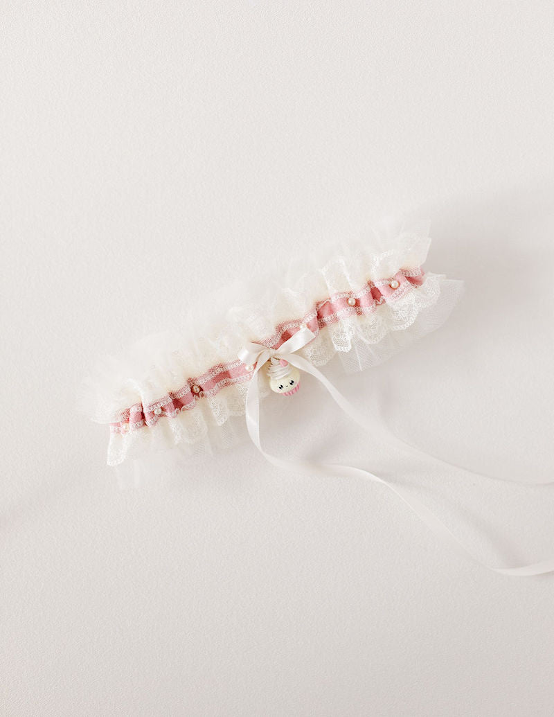 custom wedding garter with tulle and lace from The Garter Girl