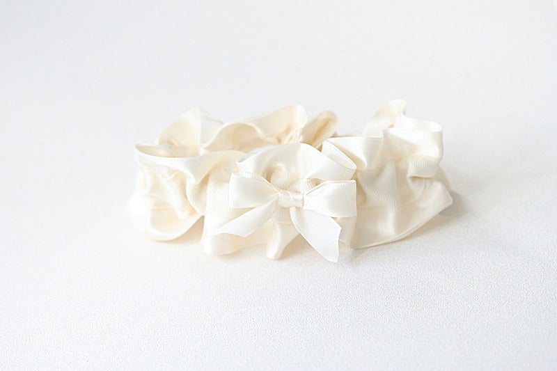 custom ivory wedding garter