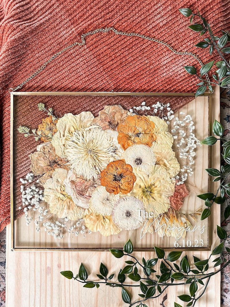 Custom Pressed Wedding Flower Preservation Gift