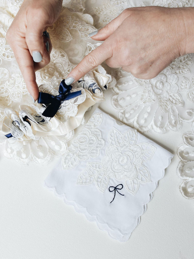 Custom Wedding Garter and Handkerchief Made From Mom's Dress by The Garter Girl 5