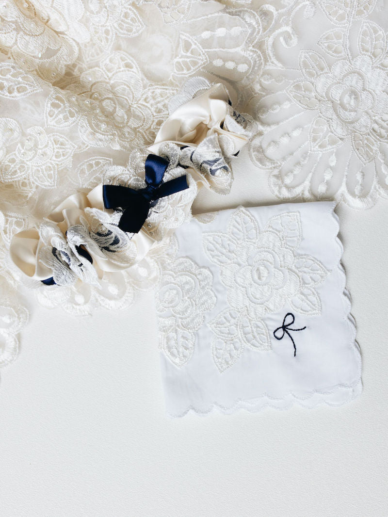 Custom Wedding Garter and Handkerchief Made From Mom's Dress by The Garter Girl 3