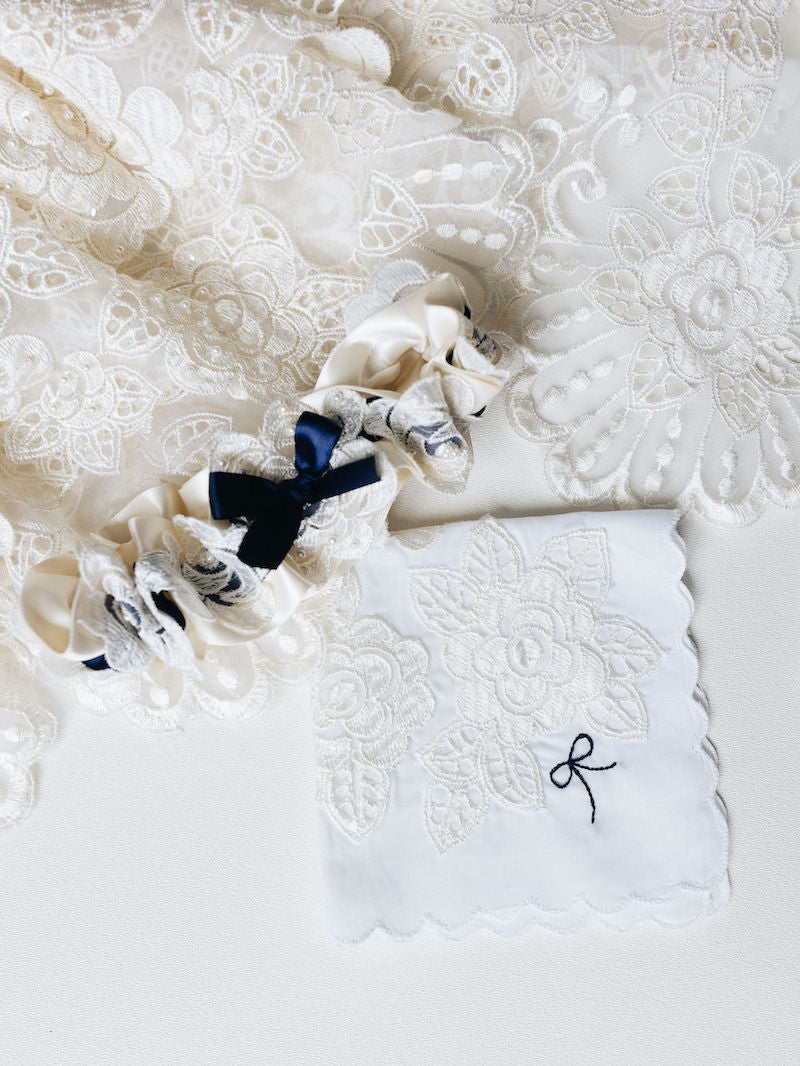 Custom Wedding Garter and Handkerchief Made From Mom's Dress by The Garter Girl 4