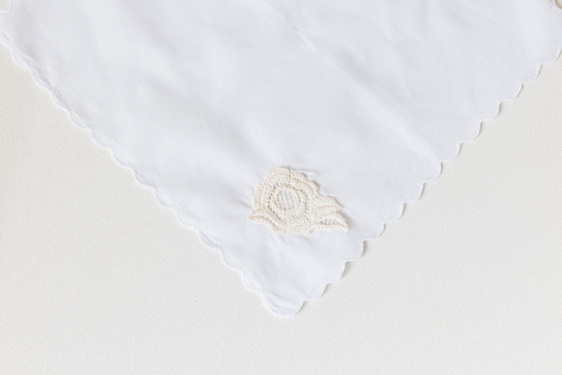 Custom Wedding Handkerchief Made From Mom's Wedding Dress Lace by The Garter Girl