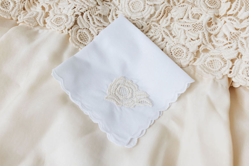 Custom Wedding Handkerchief Made From Mom's Wedding Dress Lace by The Garter Girl 4
