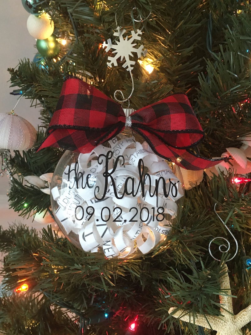 Custom Wedding Ornament made from Invitation