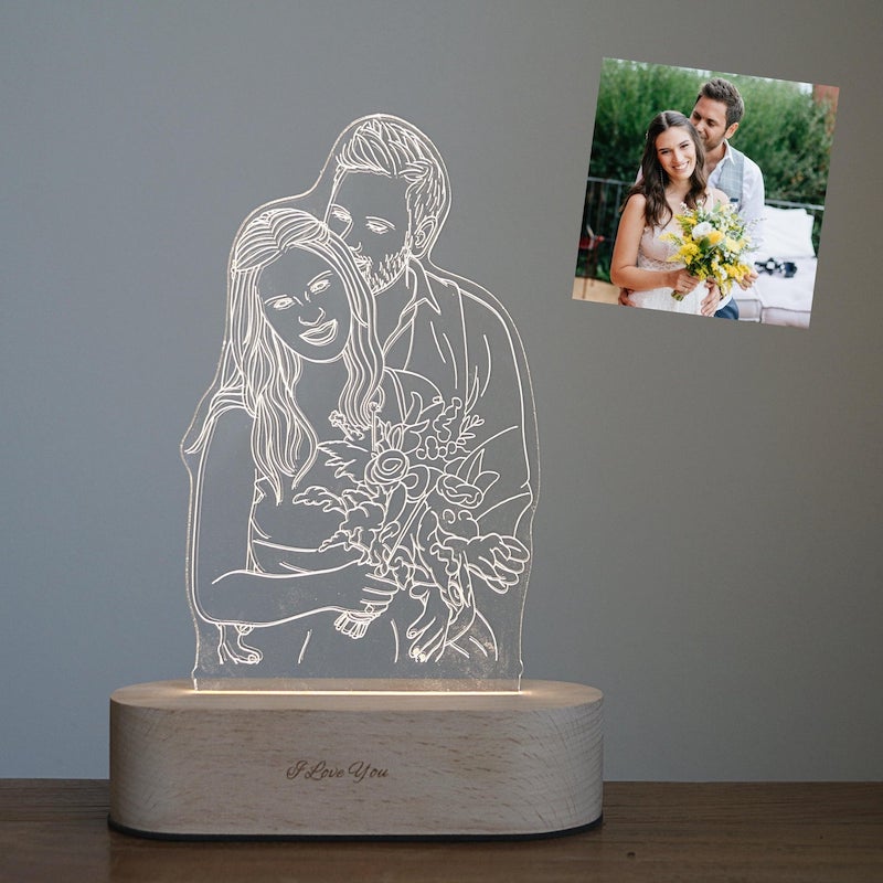 Custom Wedding Photo Lamp