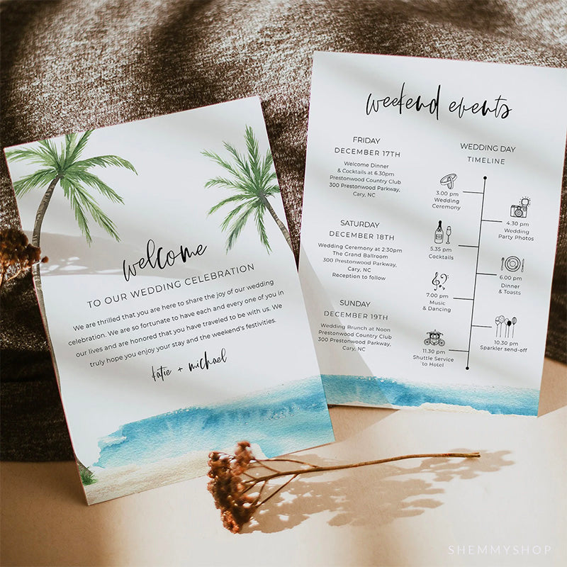 Destination Wedding Welcome Itinerary