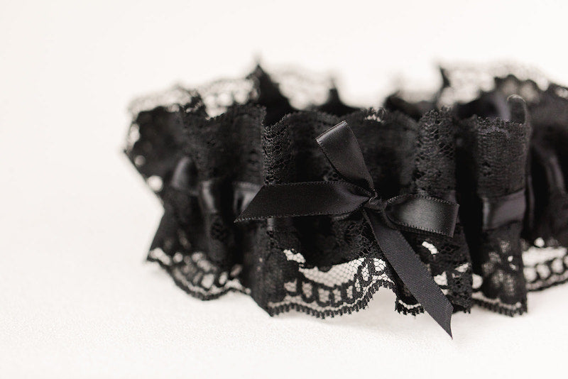 elegant black lace wedding garter