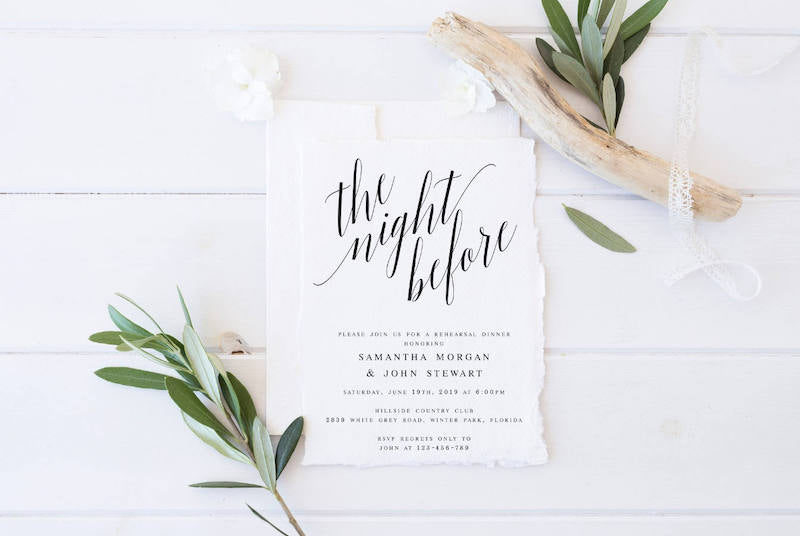 Elegant The Night Before Rehearsal Dinner Invitation