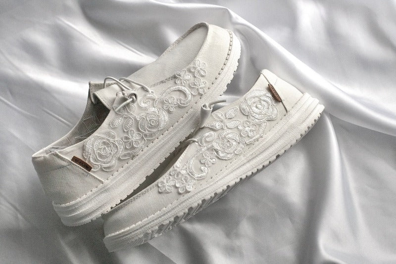 Embroidered Lace Bridal Sneakers