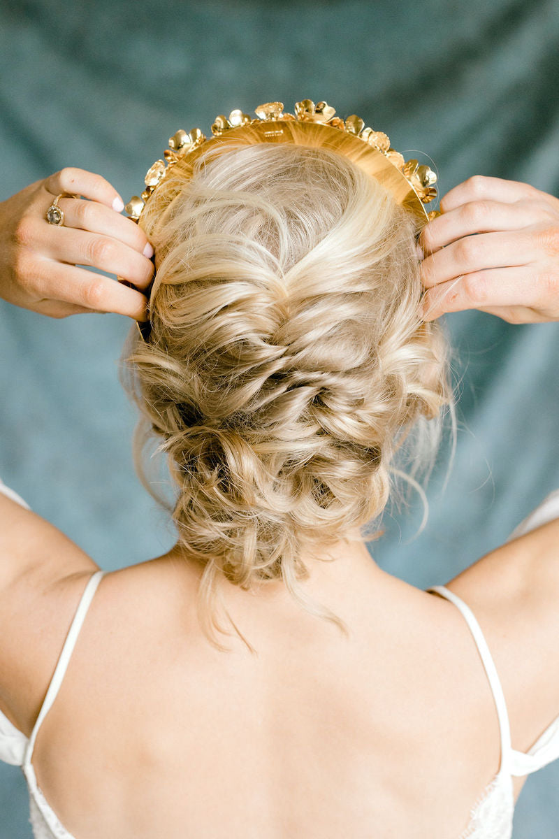 Ethereal Bridal Crown and Hairstyle