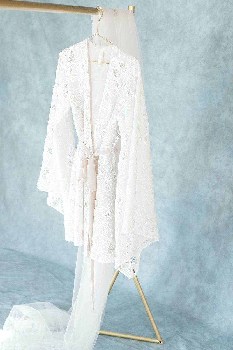 Ethereal Lace Bridal Robe