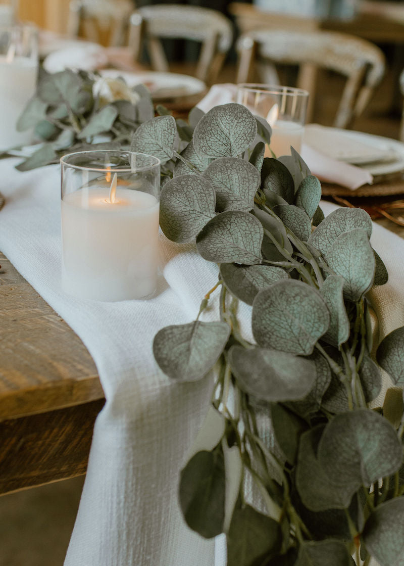 Eucalyptus Garland Barn Wedding Table