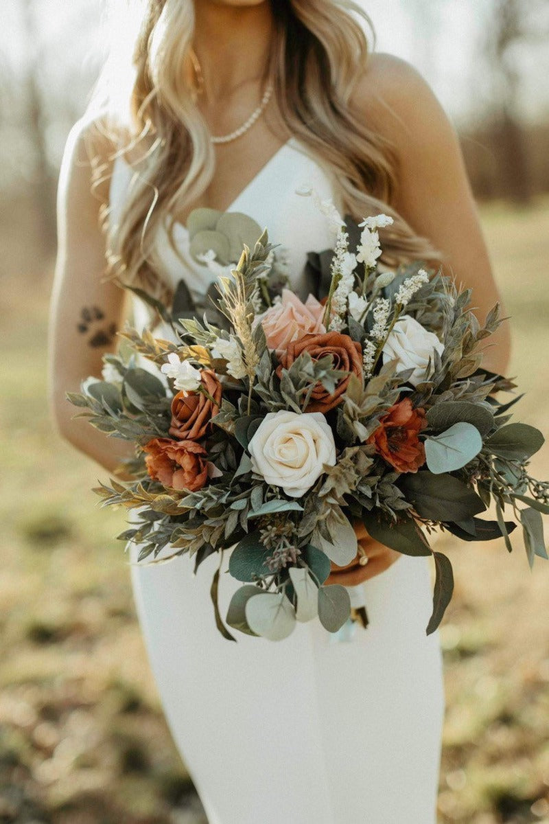 Fall Bridal Bouquet in Terracotta