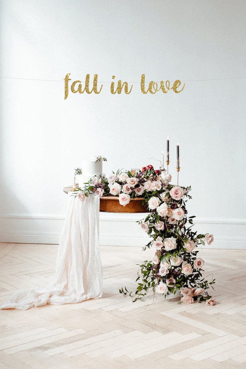 Fall In Love Banner Wedding Decor