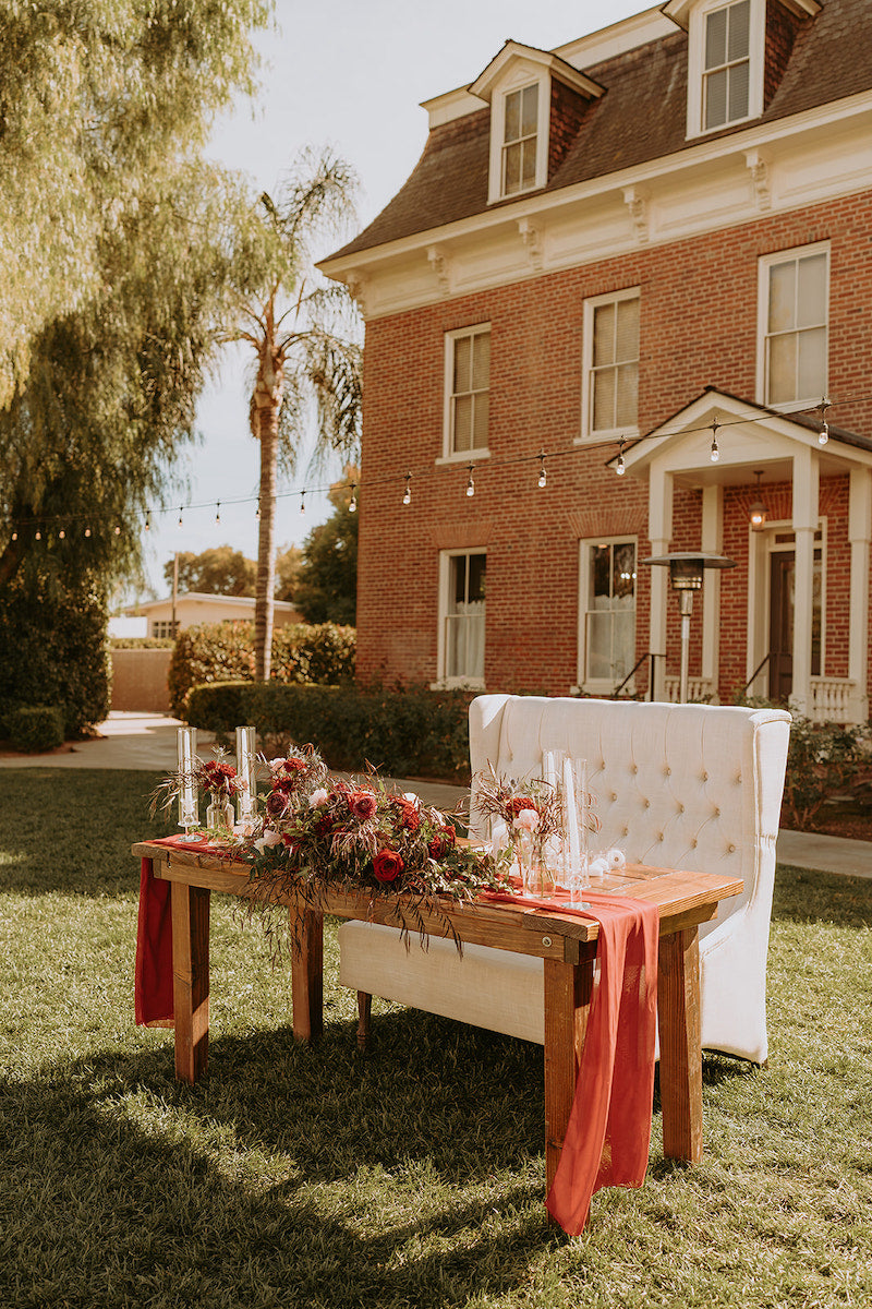 Sweetheart Table at Fall Outdoor California Wedding