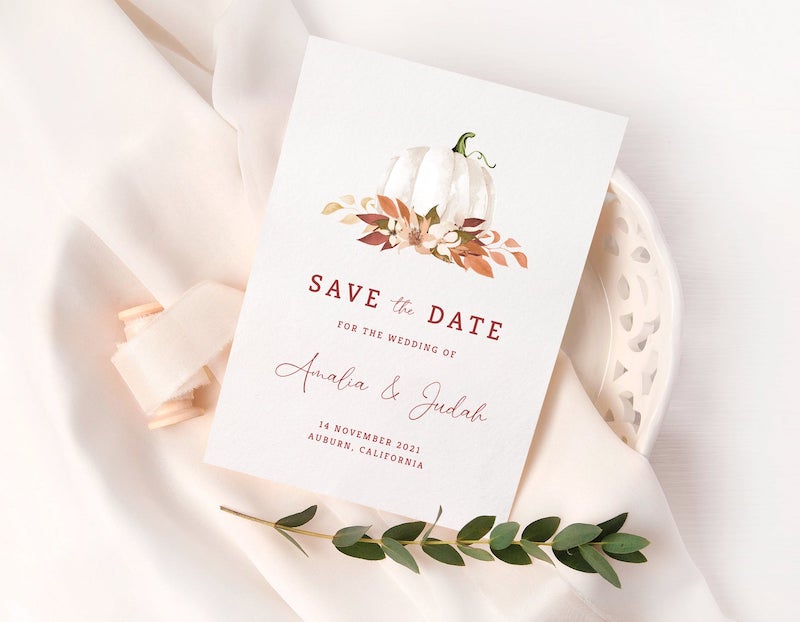 Fall Wedding Save the Date Cards