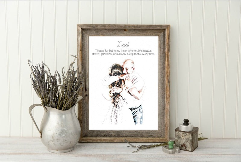 Father of the Bride Personalized Portrait Gift