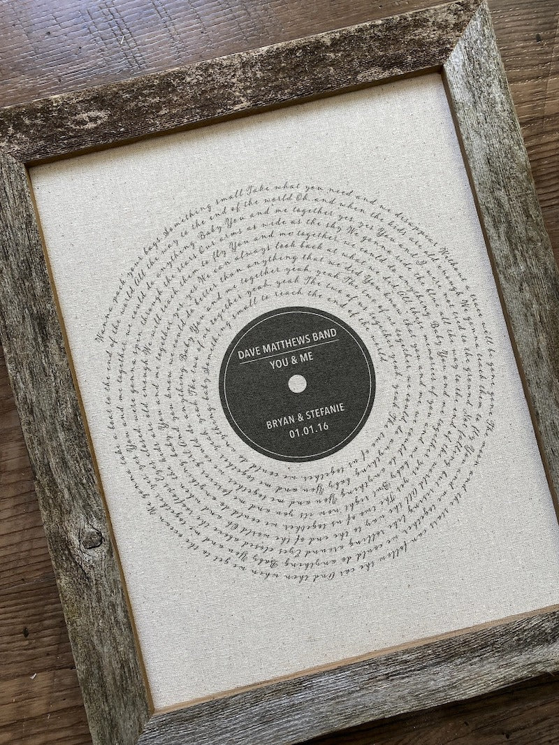 Vinyl Record Song Lyrics Print