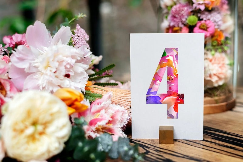 Floral Font Table Numbers