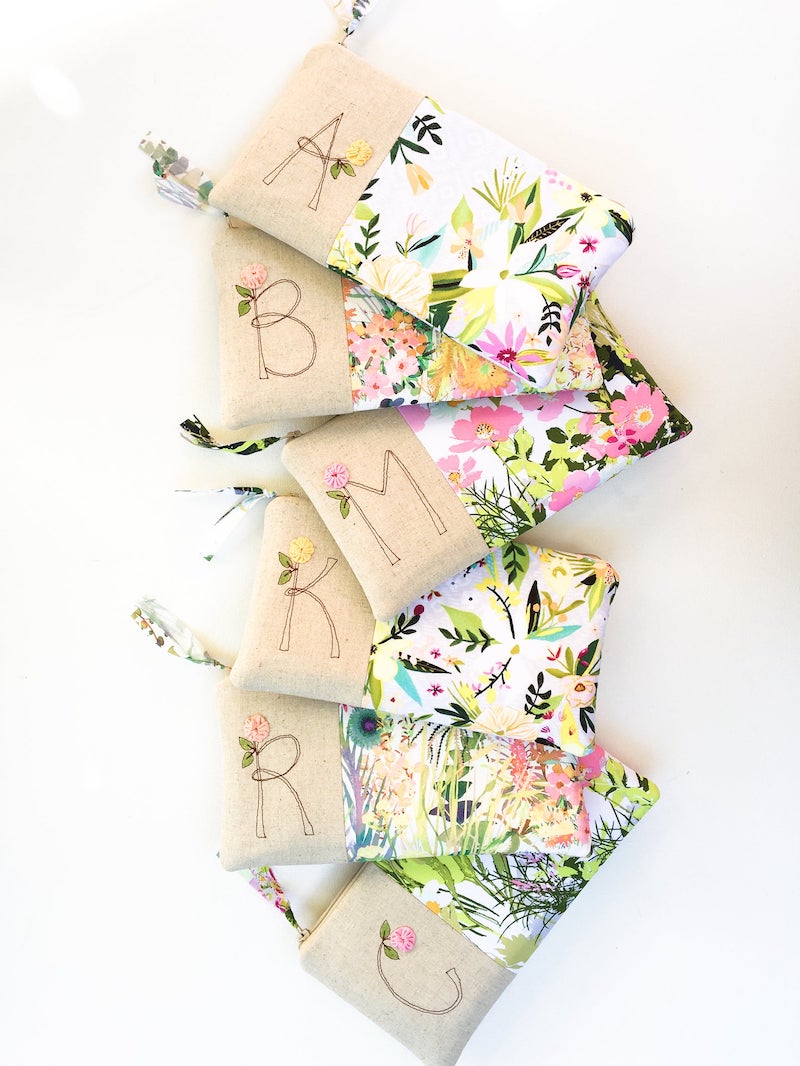 Floral Monogram Clutch for Bridesmaids