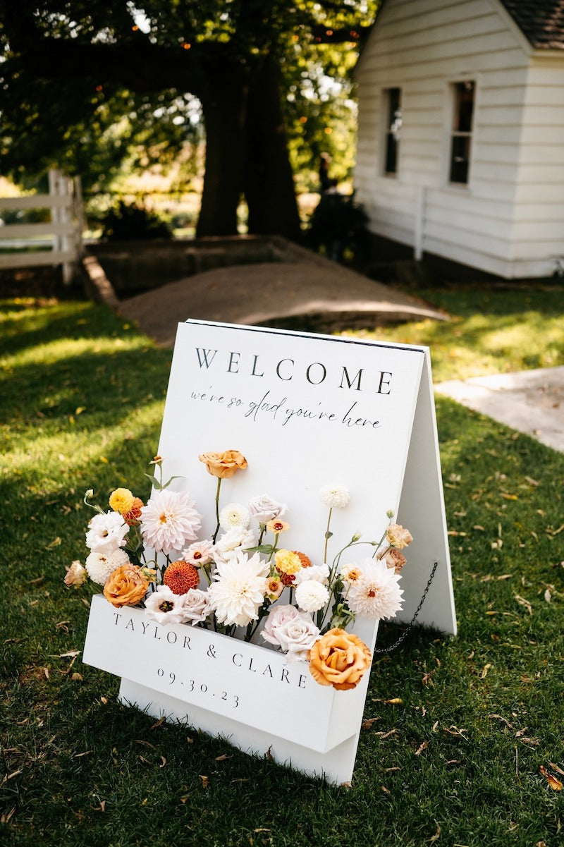 Flower Box Wedding Welcome Sign