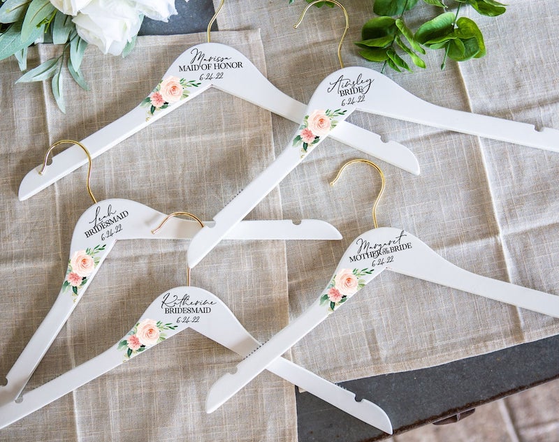Flower Dress Hangers for Bridal Party