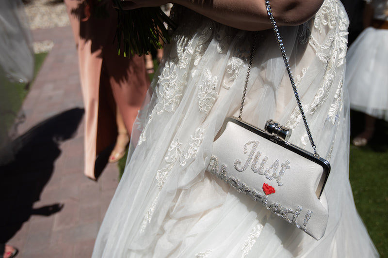 Fun Just Married Bridal Clutch