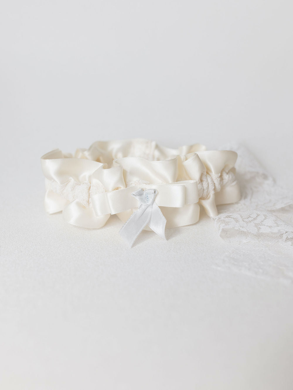 wedding garter and ring pillow handmade from bride's mother's wedding lace purse pouch - handmade heirloom bridal accessories by The Garter Girl