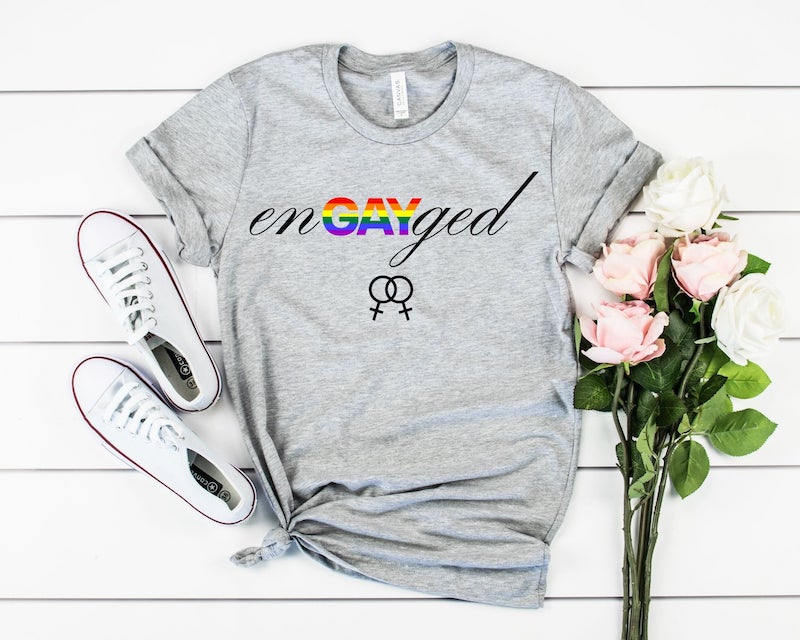 Engayged Gay Pride Shirt for Bride to Be