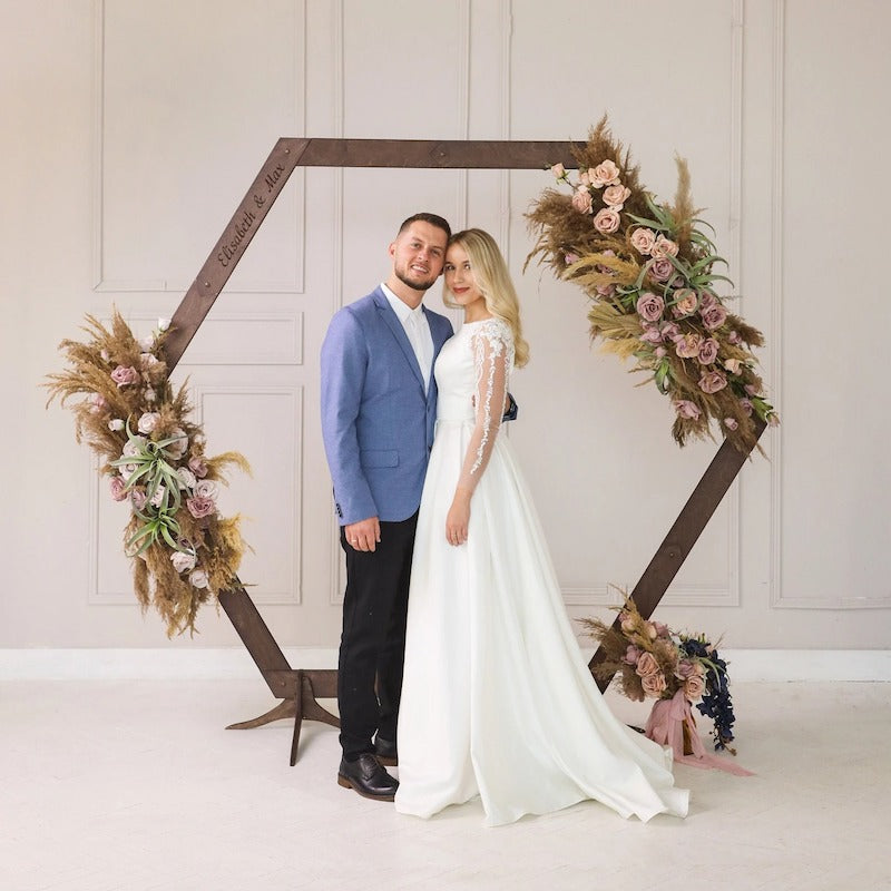 Geometric Wood Wedding Arch