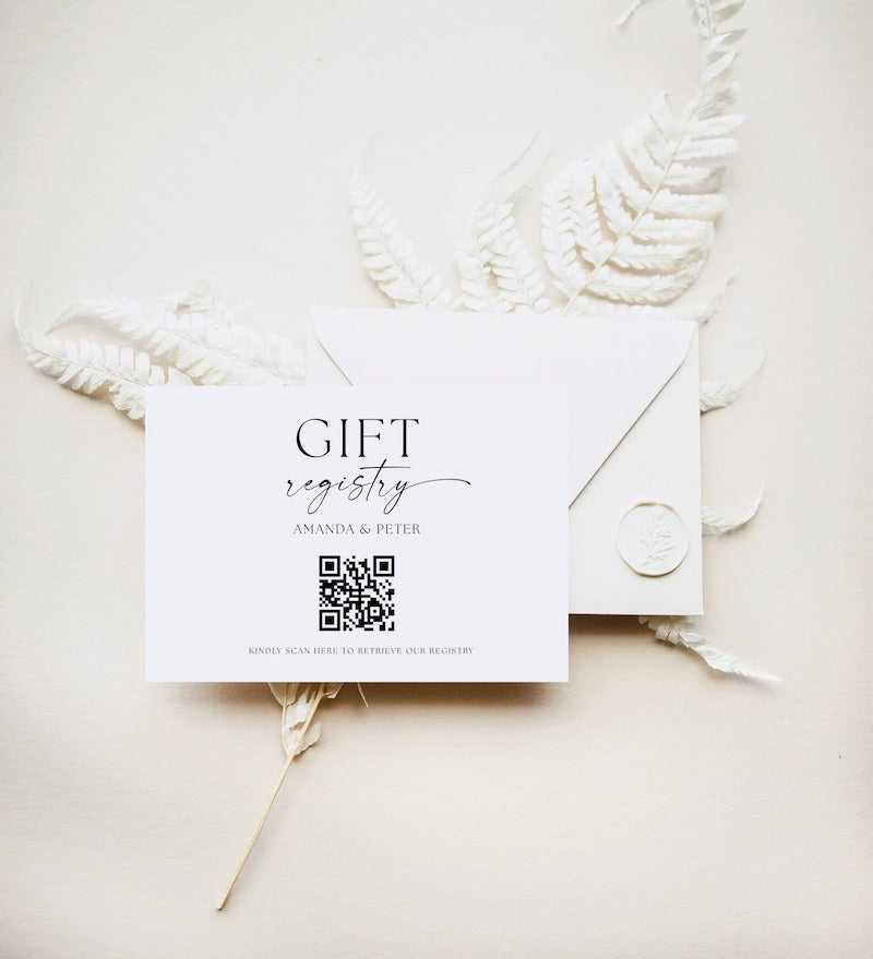 Gift Registry Card with QR Code