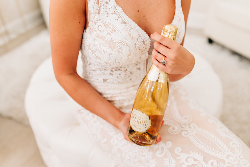 Glamorous Bridal Portraits with Champagne