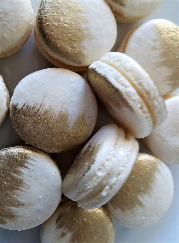 Gold Brushed Macarons